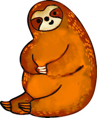 Naklejka premium hand painted Watercolor Sloth illustration,