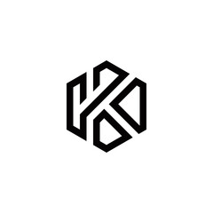 k initial logo design vector template