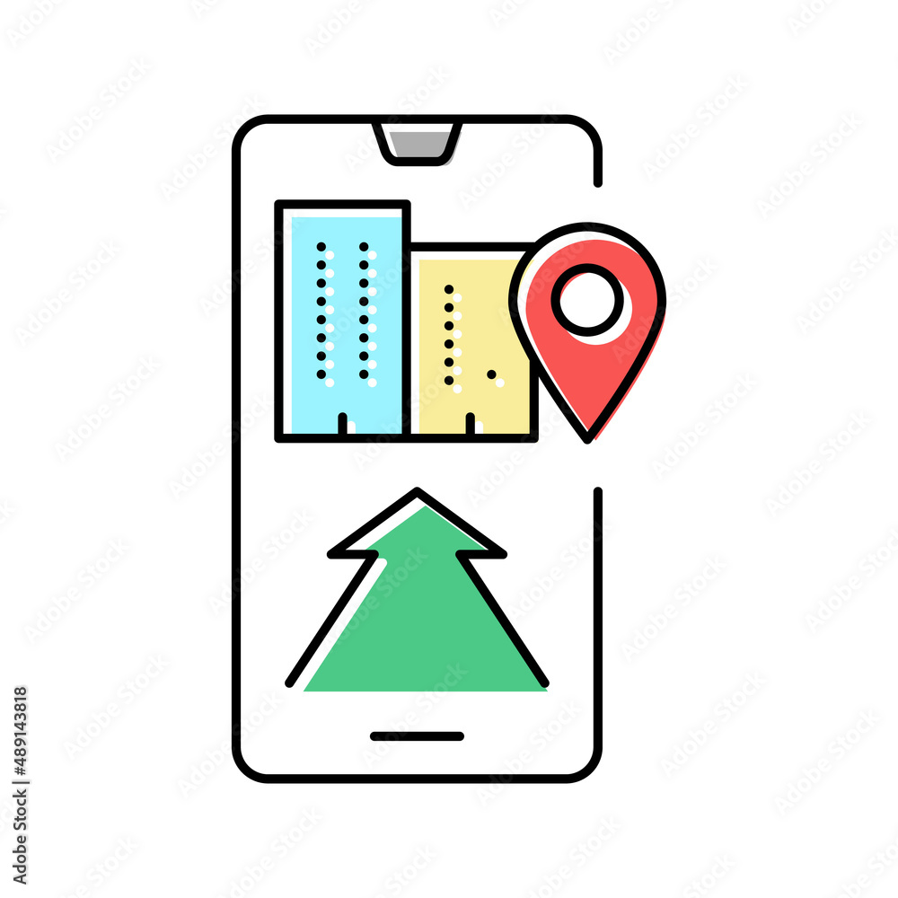 Aufkleber mobile application navigation color icon vector illustration