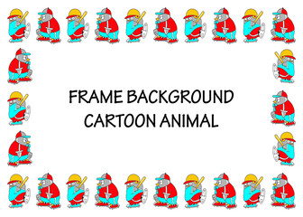 frame background cute animal concept vector editable