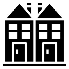 SEMI DETACHED glyph icon,linear,outline,graphic,illustration