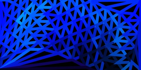 Dark pink, blue vector triangle mosaic backdrop.