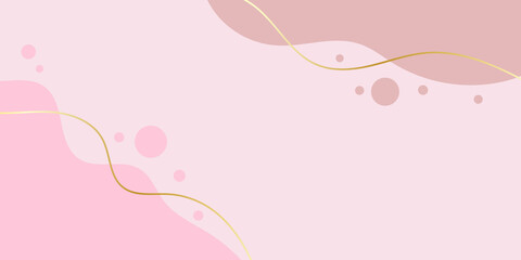 Abstract modern background. Pink wave with gold gradients lines. Trendy banner. Vector illustration.	