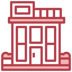 PENTHOUSE red line icon,linear,outline,graphic,illustration