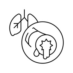 bronchiectasis respiratory disease line icon vector illustration