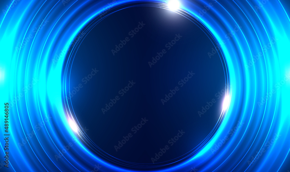 Poster radial abstract neon background. luminous swirling. elegant glowing circle. sparking particle. color