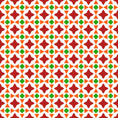 Modern ornament with red and green color elements geometric mandala pattern vector in illustration graphics vector