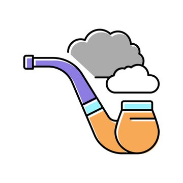 smoking pipe mens leisure color icon vector illustration
