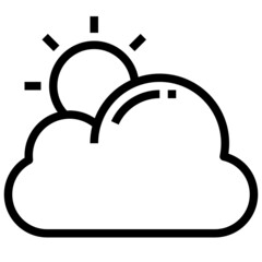 CLOUDY line icon,linear,outline,graphic,illustration