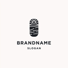 The beach logo icon design template