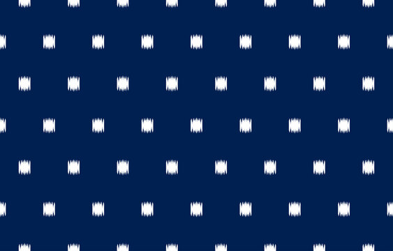 Beautiful polka dots ikat ethnic design. Seamless ikat pattern in tribal, folk embroidery abstract art. polka dots ornament print. Design for carpet, clothing, wrapping, fabric, fashion.