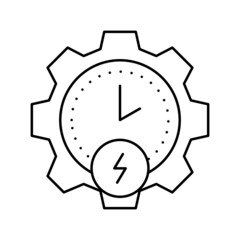 time of energy saving line icon vector illustration