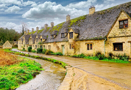 The historical weavers cottages in Arlington Row in Bibury