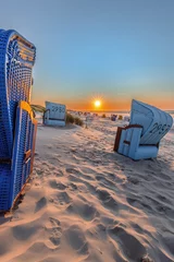 Poster Im Rahmen Sunset at the beach on Juist, East Frisian Islands, Germany. © DirkR