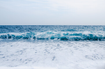 Seascape background. White marine foam