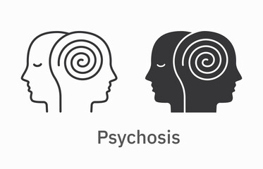 Bipolar disorder icon on white background. Vector illustration.