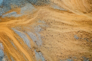 Abstract color sand texture at kaolin mine