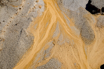 Abstract color sand texture at kaolin mine
