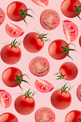 Tomato wallpaper on a pink background