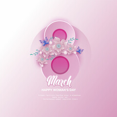 the International Women's Day  Invitations with the number 8 in the style 