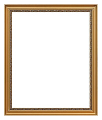 Fototapeta premium Golden frame for paintings, mirrors or photo isolated on white background. Design element with clipping path