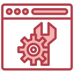 SETTING red line icon,linear,outline,graphic,illustration