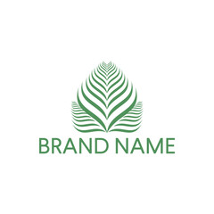 Palm leaf logo design. luxury elegant palm symbol template