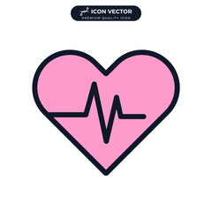 heartbeat icon symbol template for graphic and web design collection logo vector illustration