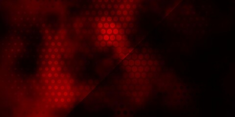 Dark Red vector texture with circles.