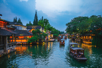 scenery of wuzhen, a historic scenic water town in zhejiang, china - Powered by Adobe