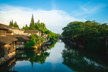scenery of wuzhen, a historic scenic water town in zhejiang, china