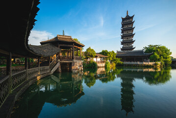 scenery of wuzhen, a historic scenic water town in zhejiang, china