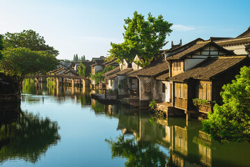 Fototapeta na wymiar scenery of wuzhen, a historic scenic water town in zhejiang, china