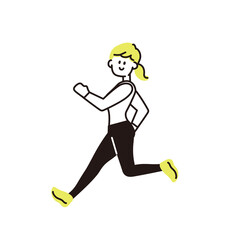 ランニングする女性のアイコン