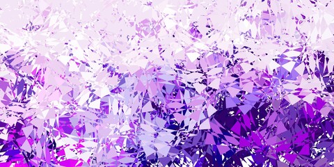Dark purple, pink vector background with triangles.