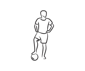 football player sketch line illustration