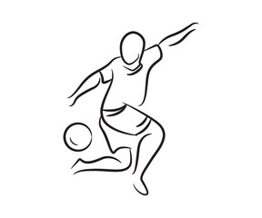 football player sketch line illustration