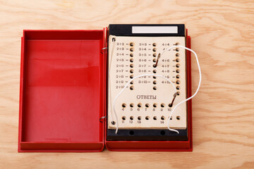 Educational calculating machine. Electronic retro calculator