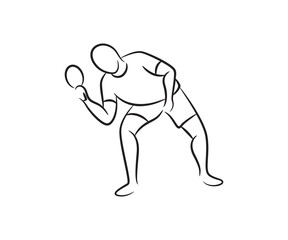 hand drawn table tennis player illustration
