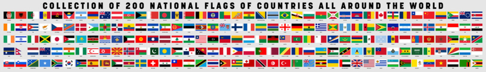 National flags of World countries collection