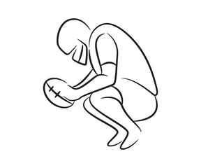 american football player sketch line illustration