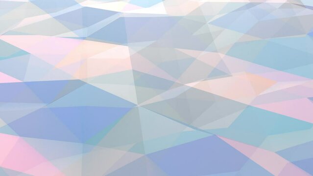 a dynamic background of randomly moving geometric shapes, made in a cool color key