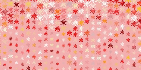 Light Red, Yellow vector pattern with coronavirus elements.