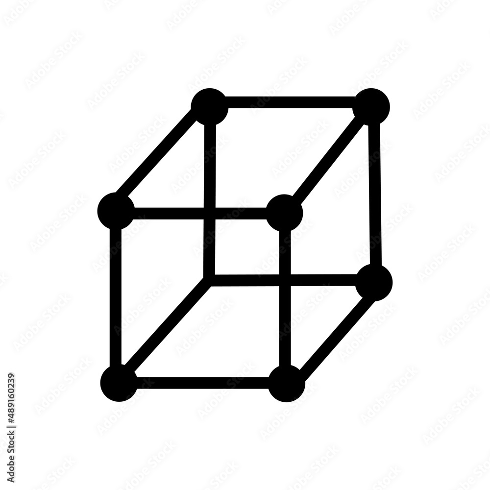 Aufkleber Cube icon. Shape cube vector icon isolated on background. Illustration transportation box for mobile apps. Pictogram for web. Minimalist style icon abstract cube. Abstract concept cube icon