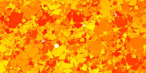Dark Yellow vector background with polygonal forms.
