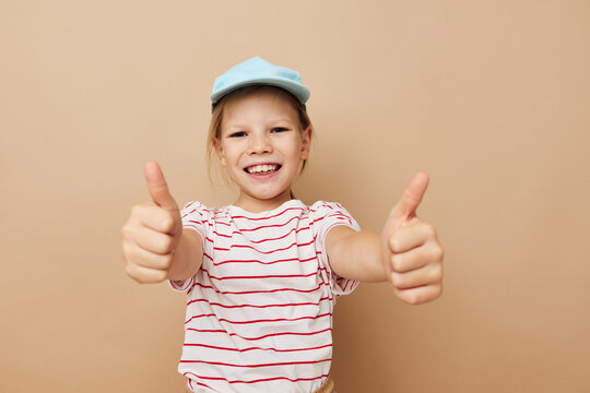 pretty young girl posing baby clothes fun isolated background