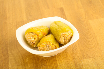 Bell Bulgarian pepper stuffed meat