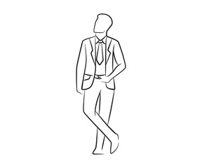 hand drawn and sketch businessman illustration