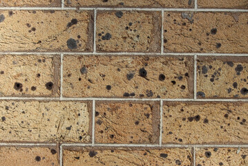 Vintage, original tuck pointed brick work on light sandstock bricks. Tuckpointing is a way of using...