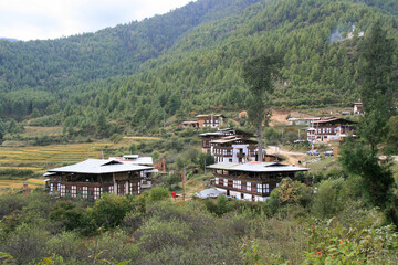 village (drukgyal) closed to paro in bhutan 